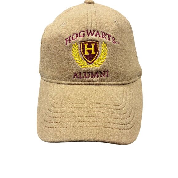 Hogwarts Alumni Hat Baseball Cap Tan Embroidered Crest Logo Wizarding World - Picture 1 of 3